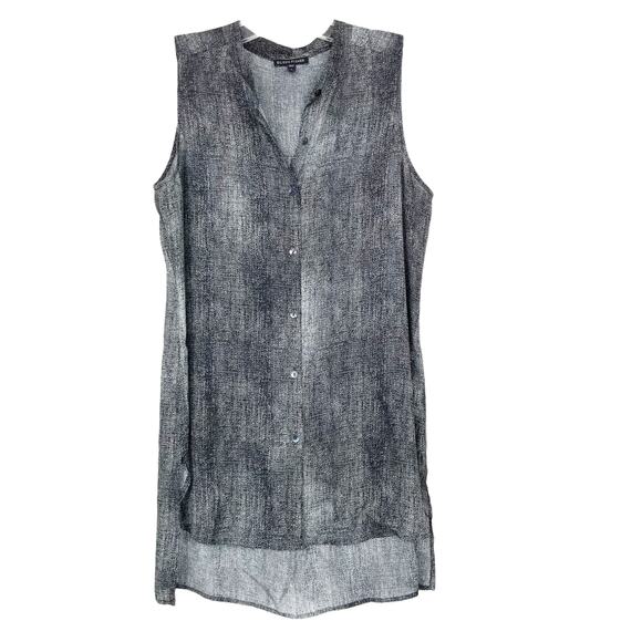Eileen Fisher 100% Silk Gray Sleeveless Button Down Sz S - Picture 5 of 5